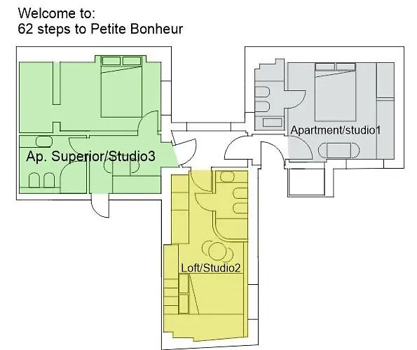 شقة 62 Steps To Petit Bonheur